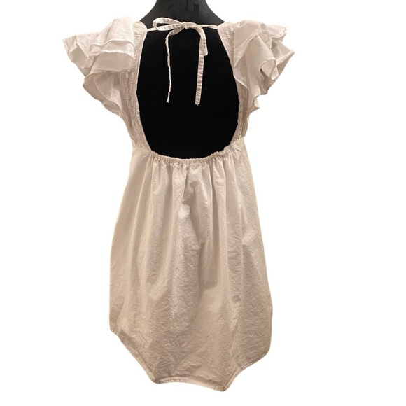 Urban Outfitters Baby Doll Casual White Mini Dress w/Ruffle Sleeves SZ M - Picture 7 of 14